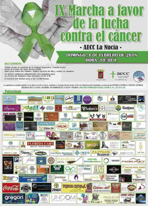 La Nuc&iacute;a &ldquo;camina contra el c&aacute;ncer&rdquo; el domingo 4 de febrero con la IX Marcha Solidaria 