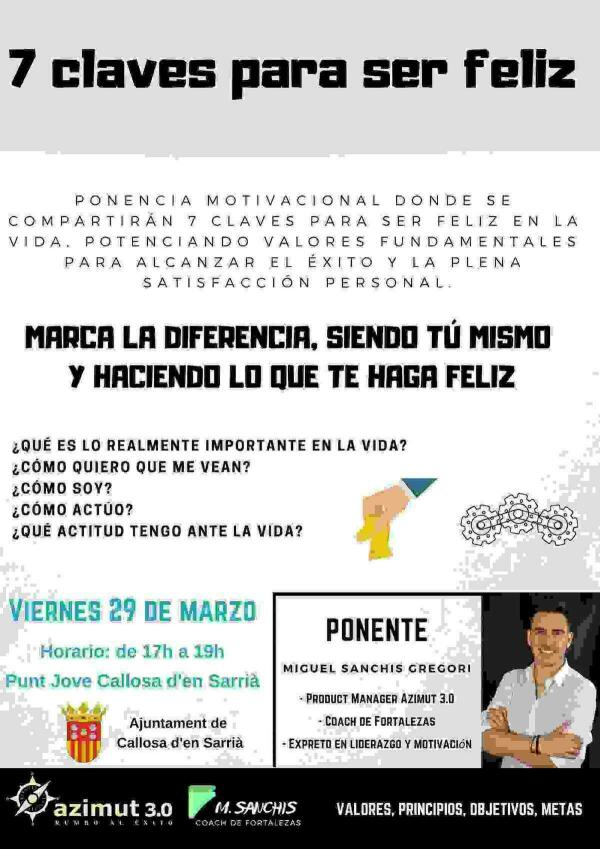  Callosa // El Punt Jove acoge este viernes una nueva ponencia motivacional a cargo de Miguel Sanchis