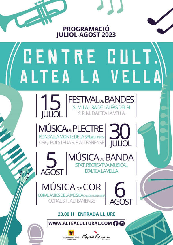 Cultura dóna a conèixer la programació musical per a les properes setmanes al Centre Cultural d'Altea la Vella