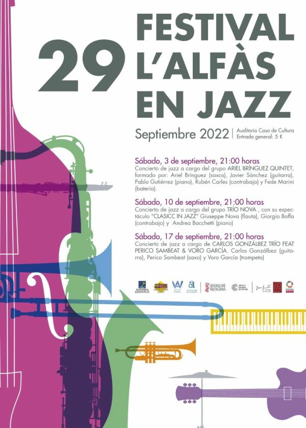 Carlos González, Perico Sambeat y Voro García clausuran mañana el 29 Festival L’Alfàs en Jazz