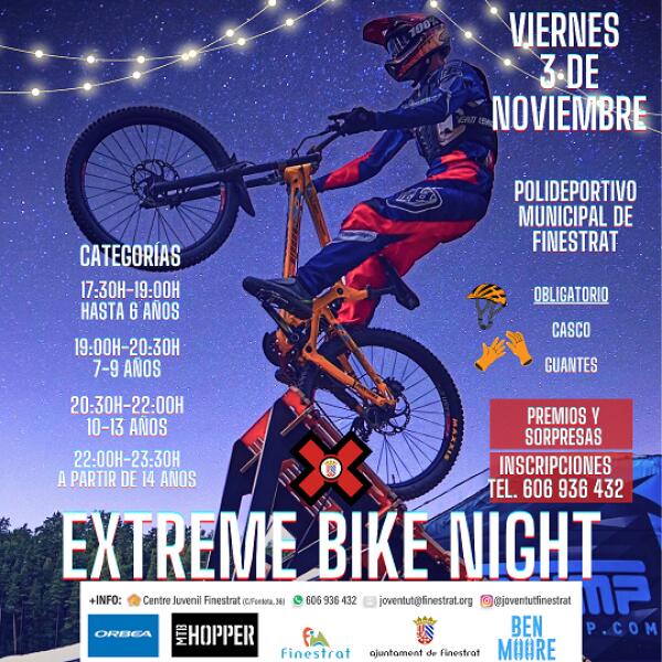 FINESTRAT SE PREPARA PARA LA “EXTREME BIKE NIGHT” QUE SE CELEBRA EL VIERNES 3 DE NVIEMBRE EN LA ZONA POLIDEPORTIVA MUNICIPAL