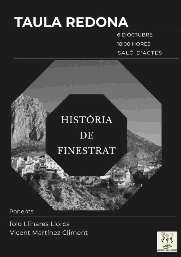 La Casa de Cultura acoge este s&aacute;bado una mesa redonda dedicada a dar a conocer la &ldquo;hist&ograve;ria de Finestrat&rdquo; 