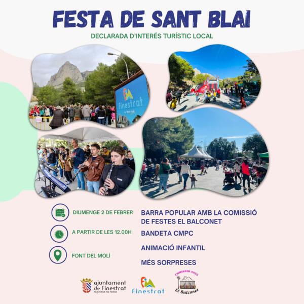 LAS FIESTAS DE FINESTRAT SANT BLAI Y L’ERETA, DECLARADAS DE INTERÉS TURÍSTICO LOCAL POR LA GENERALITAT VALENCIANA