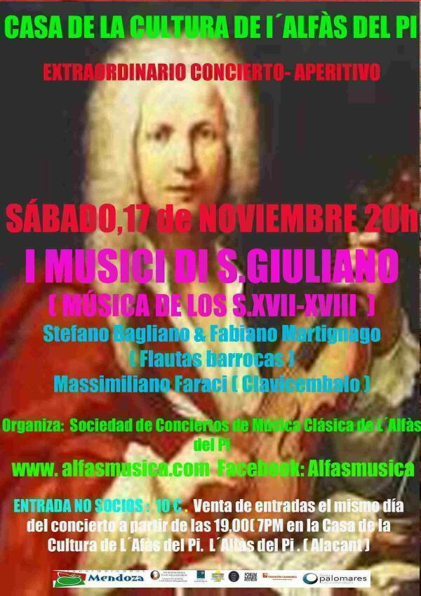 Concierto de I Musici di San Giuliano este s&aacute;bado en l&rsquo;Alf&agrave;s