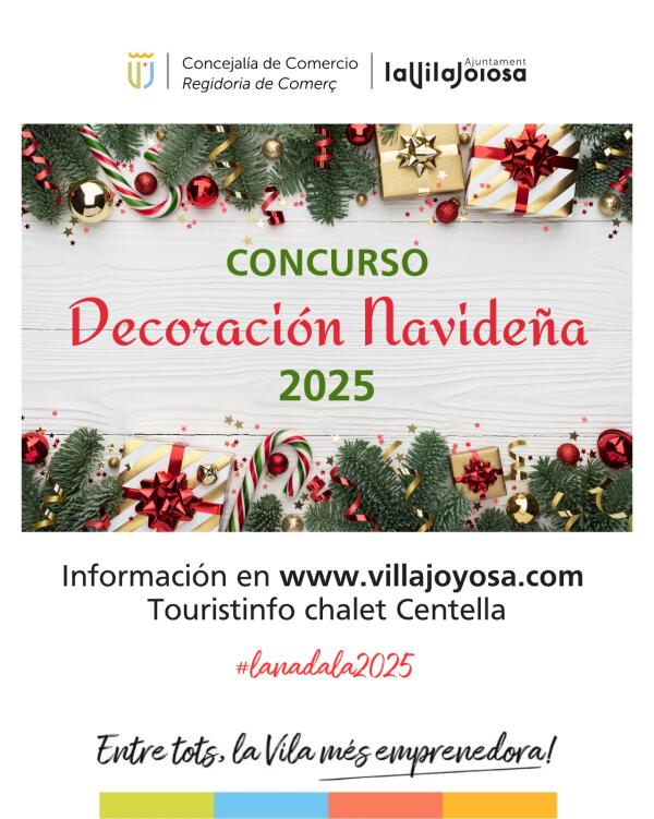 El Ayuntamiento de Villajoyosa convoca un nuevo concurso de ornamentaci&oacute;n navide&ntilde;a para negocios locales centrado en el &ldquo;escaparate digital&rdquo;
