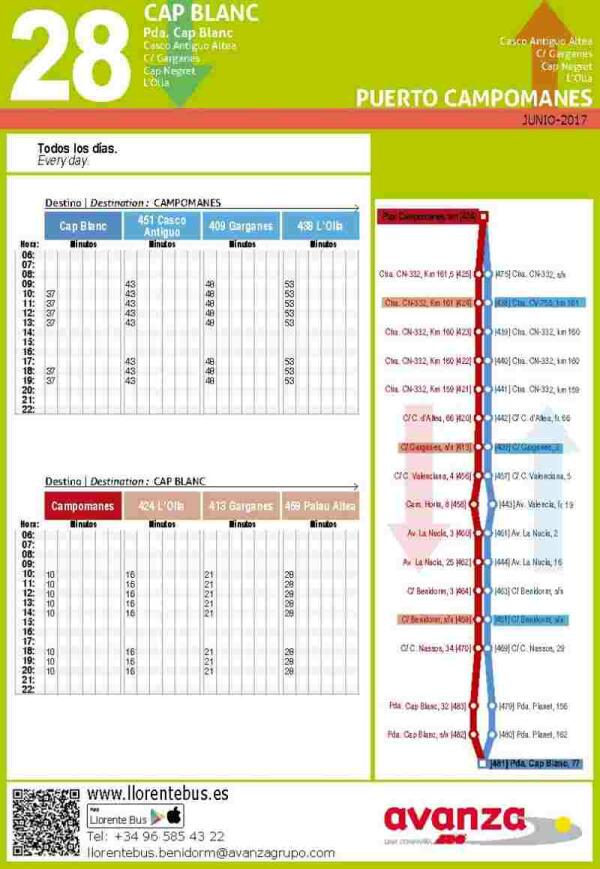 Altea &middot; El 17 de julio empiezan los nuevos itinerarios de verano del autob&uacute;s interurbano y tur&iacute;stico