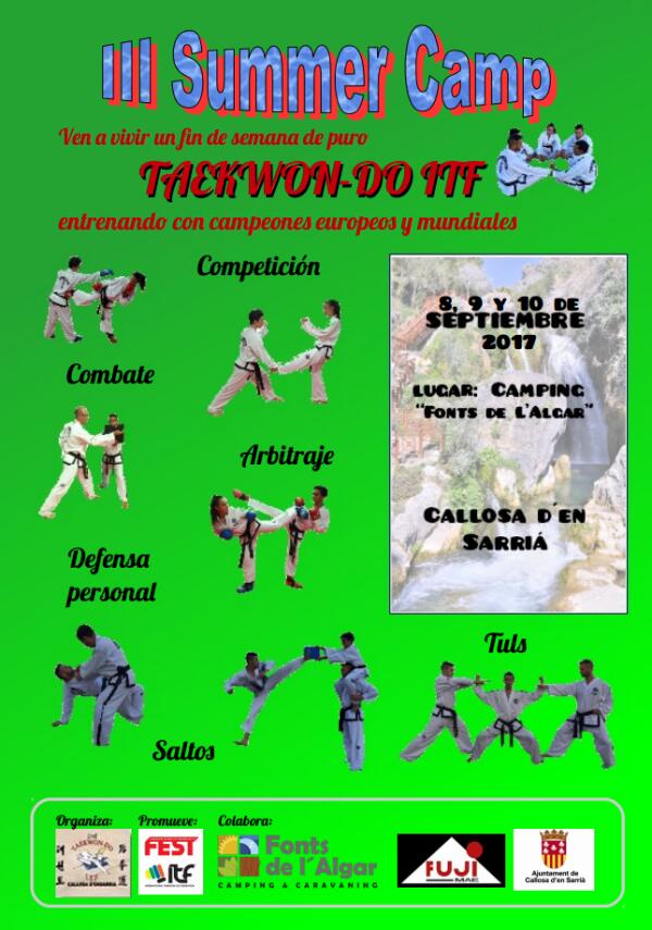 Callosa d&rsquo;en Sarri&agrave; celebra este fin de semana el III Summer Camp de Taekwondo