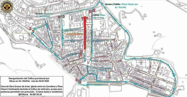 Reorganizaci&oacute;n del Tr&aacute;fico por las obras en l&rsquo;avinguda Esgl&eacute;sia.