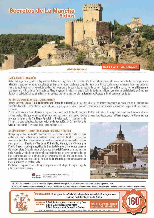 La Nucía · El viaje a “La Mancha” de la 3ª Edad abre inscripciones 
