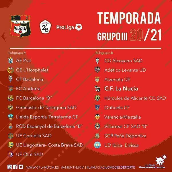 El C.F. La Nuc&iacute;a competir&aacute; con equipos valencianos y baleares