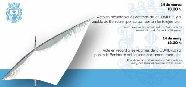 Benidorm rinde homenaje a las víctimas de la Covid-19 este martes, 14 de marzo