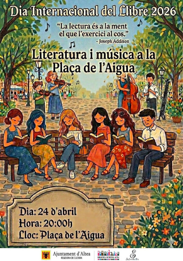 Altea celebra el D&iacute;a Internacional del Libro con &lsquo;Literatura i M&uacute;sica en la Pla&ccedil;a de l&rsquo;Aigua&rsquo;