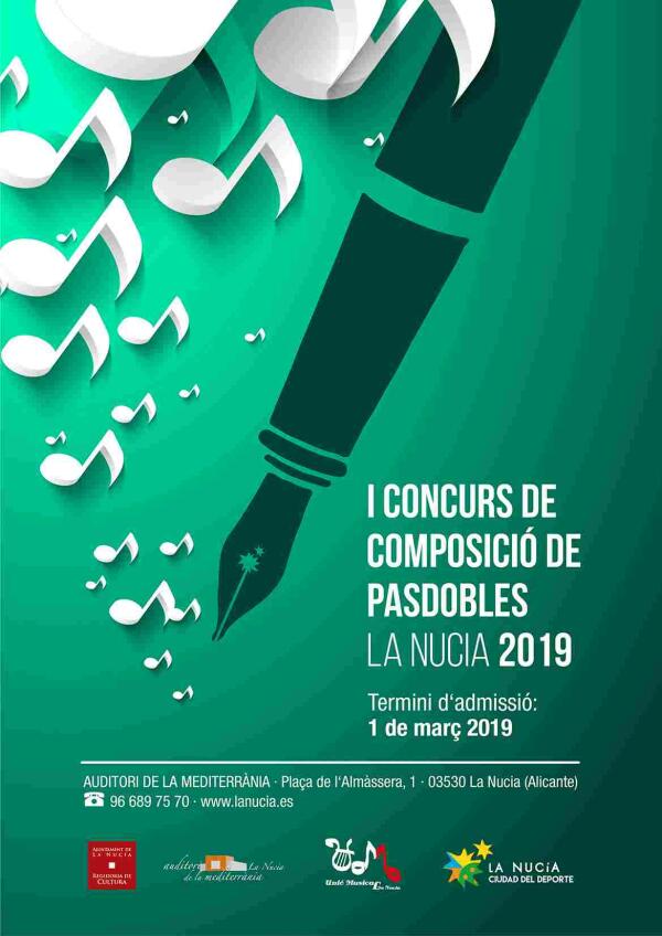 Cuatro obras finalistas en el “I Concurso de Pasodobles” de La Nucía 