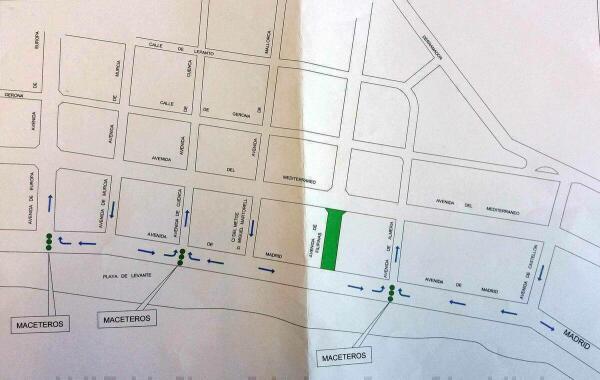 Benidorm ampl&iacute;a las restricciones de circulaci&oacute;n en un nuevo tramo del Paseo de Levante