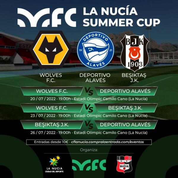 Besiktas, Wolves y Alavés disputarán “La Nucía Summer Cup”