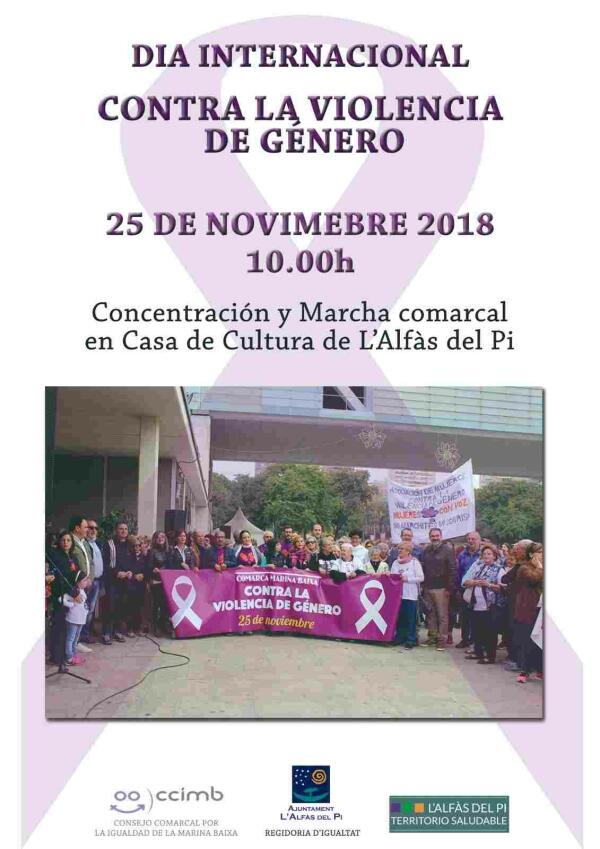 La Marcha Comarcal contra la Violencia de G&eacute;nero se celebrar&aacute; el 25N en l&rsquo;Alf&agrave;s 