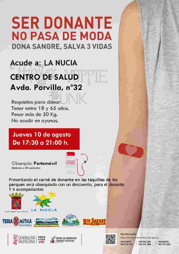 Este jueves Donaci&oacute;n de Sangre en el Centre de Salut de La Nuc&iacute;a 