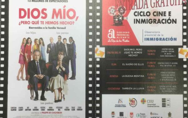 El ciclo &lsquo;Cine e Inmigraci&oacute;n&rsquo; de la Diputaci&oacute;n llega ma&ntilde;ana a l&rsquo;Alf&agrave;s