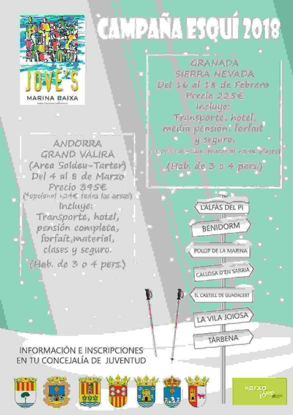 Callosa &middot; Juventud organiza dos viajes a la nieve para la campa&ntilde;a de esqu&iacute; 2018