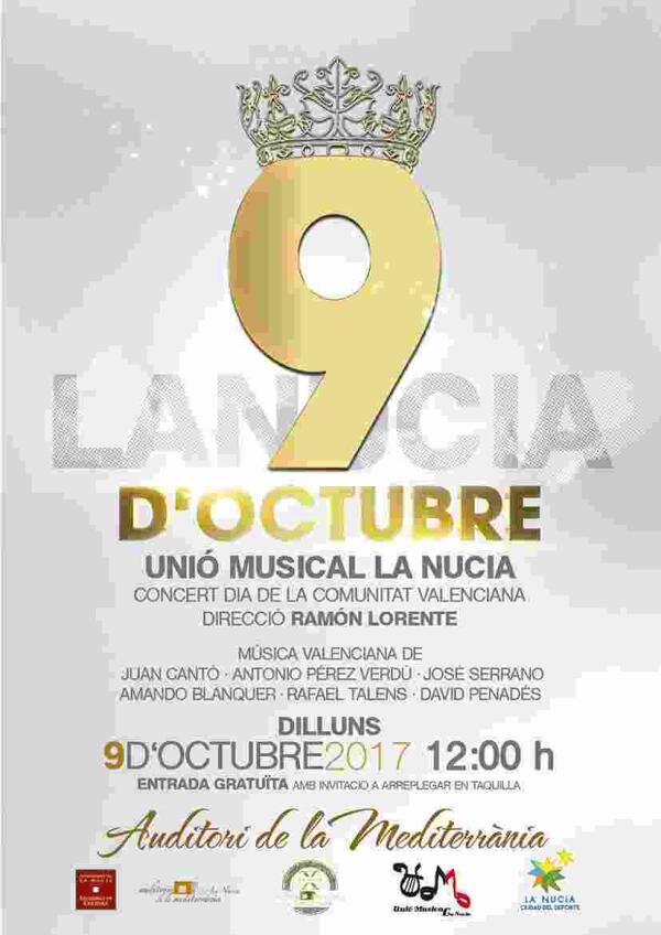 La Nuc&iacute;a conmemora el 9 d&rsquo;octubre con un concierto gratuito de la Uni&oacute; Musical