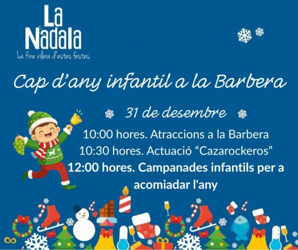 Villajoyosa despide 2025 con las campanadas infantiles en la Barbera y una gran fiesta en el barrio hist&oacute;rico