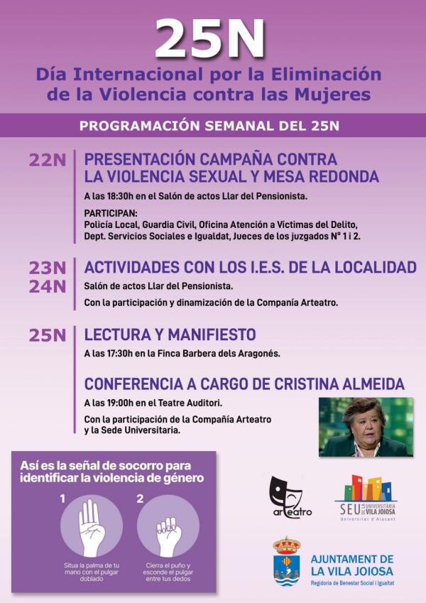 La Vila Joiosa presenta su campaña contra la violencia sexual para el 25N 