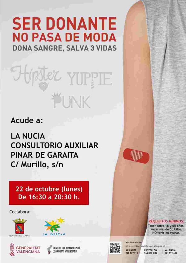 La Nuc&iacute;a &middot; El pr&oacute;ximo lunes Donaci&oacute;n de Sangre en el Consultorio de Pinar 