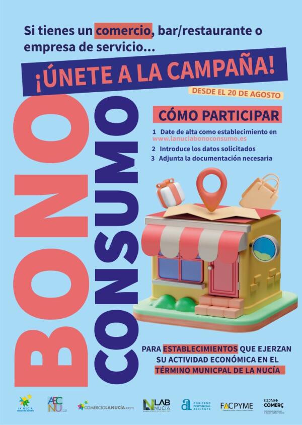 Más de 50 comercios se han sumado ya a la Campaña “Bonos Consumo La Nucía”  