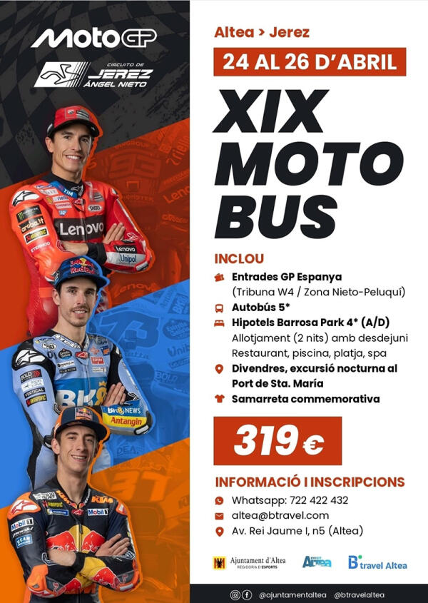 La concejal&iacute;a de Deportes pone en marcha la decimonovena edici&oacute;n del Moto Bus Altea