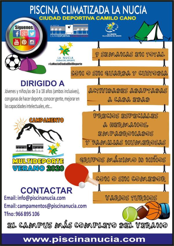 El  XII Campamento Multideporte de Verano comenzar&aacute; el 29 de junio