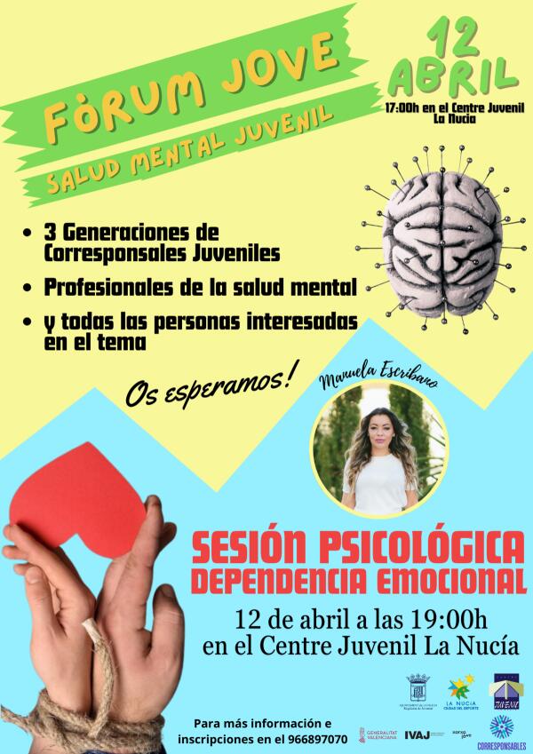 Mañana Fòrum Jove de “Salud Mental” en el Centre Juvenil 