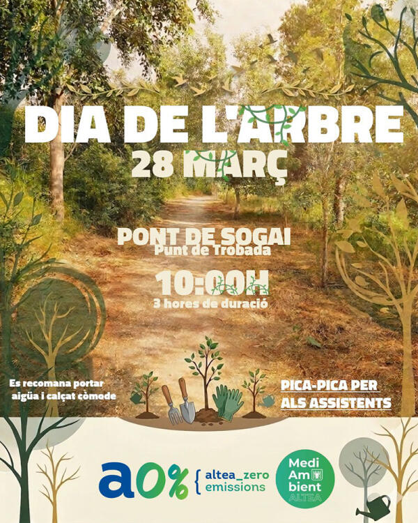 Altea celebra el D&iacute;a del &Aacute;rbol el pr&oacute;ximo s&aacute;bado 28 de marzo con una jornada de plantaci&oacute;n participativa