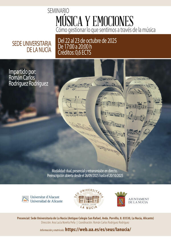 Último día de inscripción para el Seminario “Música y Emociones” de la Seu 