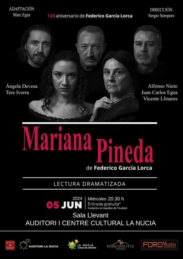 Lectura teatralizada de “Mariana Pineda” de Lorca este miércoles