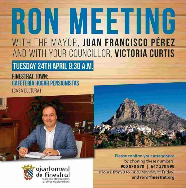 El Ayuntamiento de Finestrat convoca a los residentes de otras nacionalidades a un nuevo encuentro con el alcalde