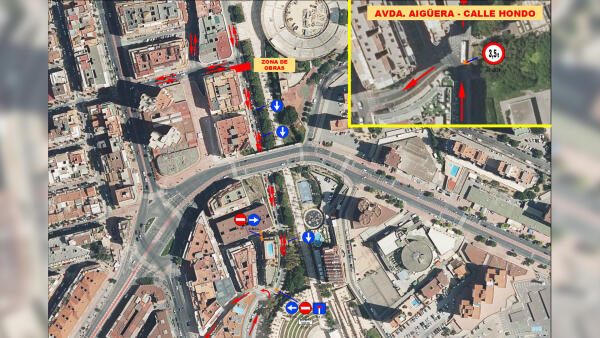 La parte alta de la avenida de l’Aigüera estará cortada al tráfico a partir del lunes 15 por obras hidráulicas
