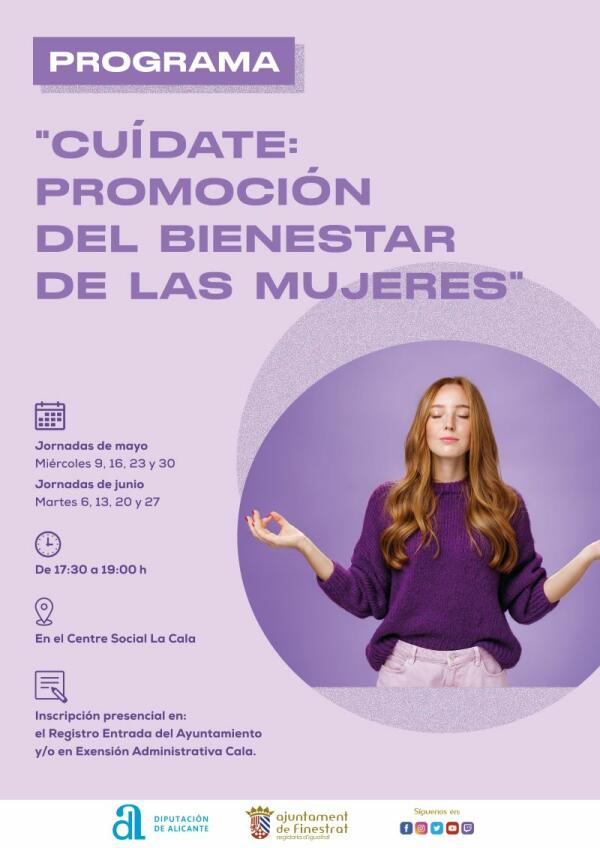 LA CONCEJALÍA DE IGUALDAD DEL AYUNTAMIENTO DE FINESTRAT LANZA UN TALLER PARA PROMOVER EL BIENESTAR DE LAS MUJERES  