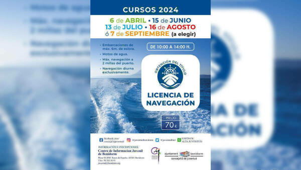 Juventud organiza cinco cursos para obtener la licencia de navegación y motos acuáticas