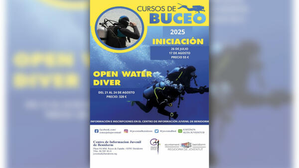 Juventud organiza un curso de iniciación al buceo y otro para aguas abiertas