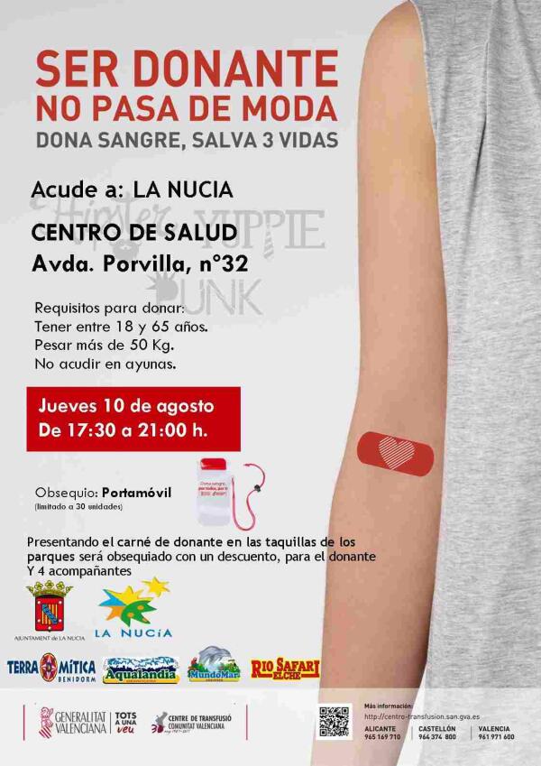 Hoy Donaci&oacute;n de Sangre en el Centre de Salut de La Nuc&iacute;a 