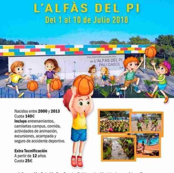 El XXV Campus de Basket de L&rsquo;Alf&agrave;s del Pi comienza el domingo d&iacute;a 1 de julio