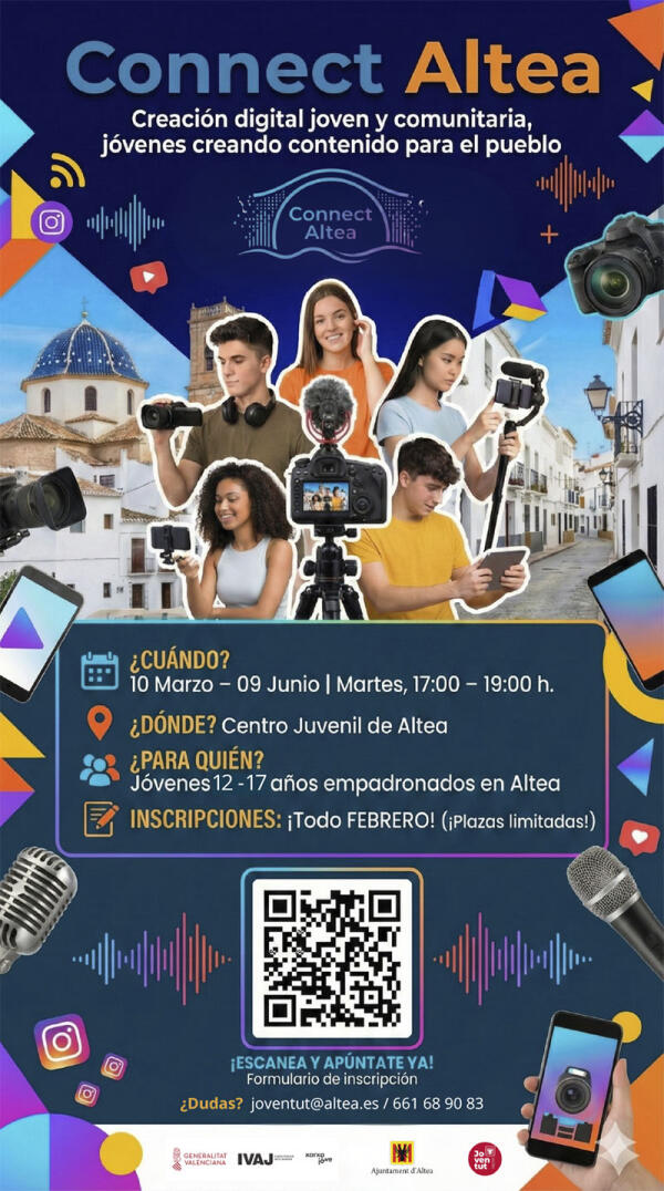 El Centro Juvenil de Altea lanza un taller gratuito de creaci&oacute;n de contenido digital para j&oacute;venes de 12 a 17 a&ntilde;os 