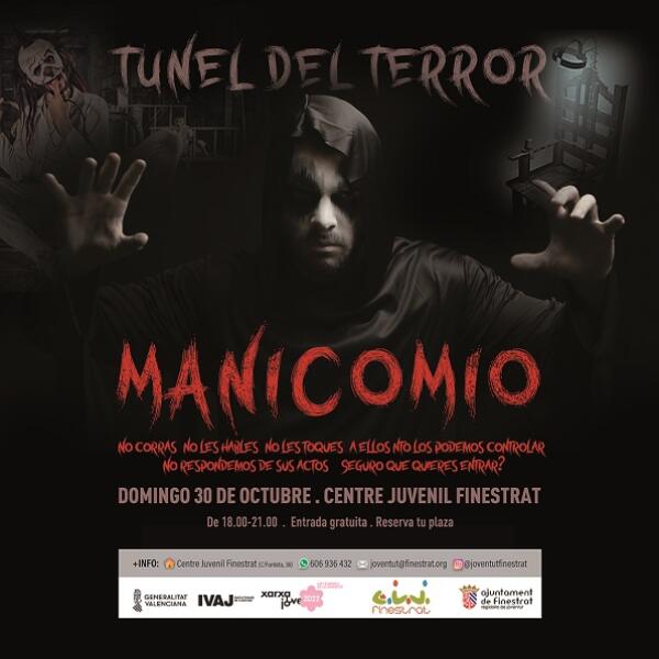 ESTE DOMINGO 30 DE OCTUBRE LLEGA EL TÚNEL DEL TERROR AL CENTRE JUVENIL FINESTRAT