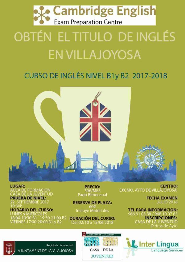 La Vila &middot; Juventud organiza cursos de ingl&eacute;s para obtener los t&iacute;tulos B1 y B2
