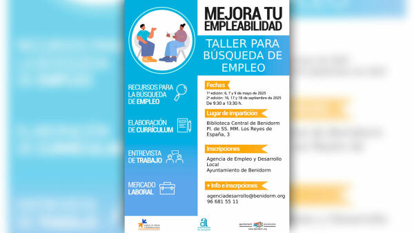 Benidorm vuelve a programar el taller ‘Mejora tu empleabilidad’ 2025, que tendrá dos ediciones
