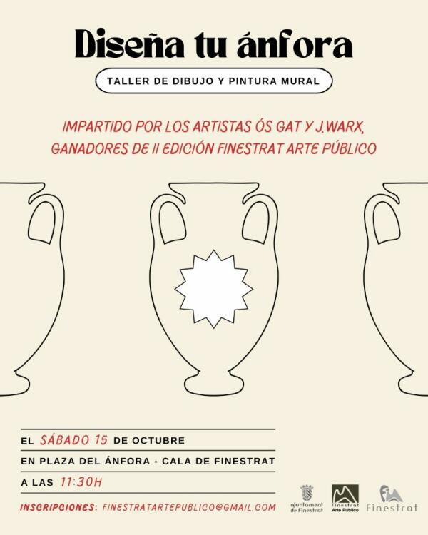 ESTE SÁBADO SE CELEBRA EN LA CALA DE FINESTRAT EL TALLER “DISEÑA TU ÁNFORA” IMPARTIDO POR LOS GANADORES DEL PREMIO II FINESTRAT ARTE PÚBLICO 