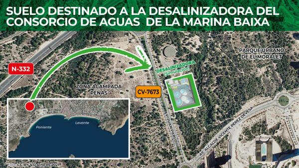 Benidorm eleva a Conselleria cambiar el uso de una parcela dotacional de El Murtal para implantar la desalinizadora 