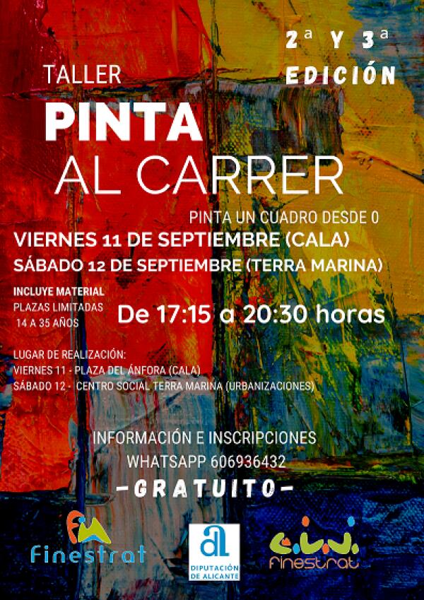 FINESTRAT VUELVE A SACAR LOS LIENZOS A LA CALLE CON LA PR&Oacute;XIMA EDICI&Oacute;N DE &ldquo;PINTA AL CARRER&rdquo; QUE ORGANIZA LA CONCEJAL&Iacute;A DE JUVENTUD