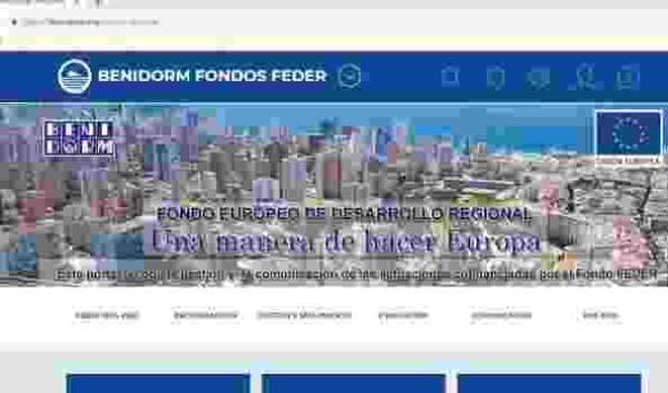  Benidorm // La web municipal incorpora un portal de Fondos FEDER en el que informará sobre las actuaciones cofinanciadas por la UE