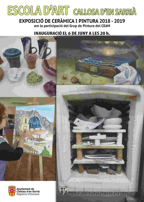 Callosa // La Escuela Municipal de Arte y el Grupo de Pintura del CEAM expondrán sus trabajos en la Casa de Cultura a partir del 6 de junio